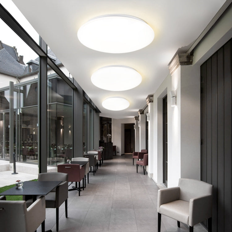 LED Sound Light Control Ceiling Lamp Round Corridor Intelligent Sensor Lamp, Power source: 24W 400mm(White) by bashfashion