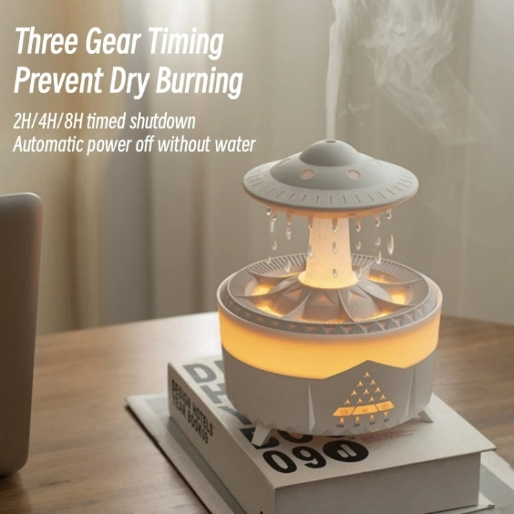 UFO Water Drop Aromatherapy Humidifier Desktop Remote Control Diffuser, Plug: AU Plug(White) by bashfashion