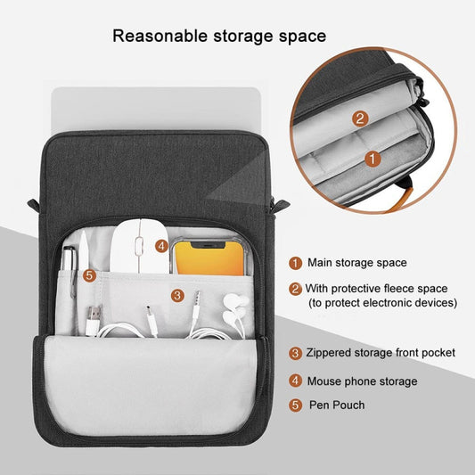 Vertical Laptop Bag Handheld Shoulder Crossbody Bag, Size: 13 Inch(Blue) by bashfashion