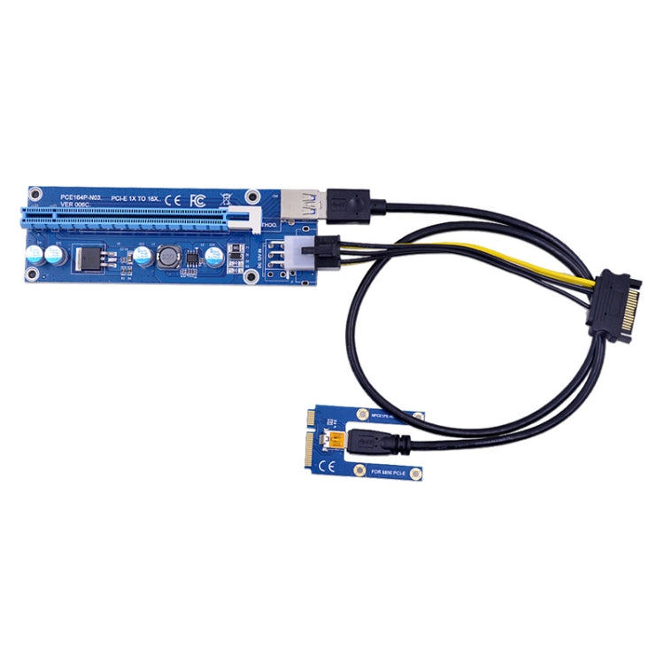 PCE164P-N03 VER006C Mini PCI-E 1X To 16X Riser For Laptop External Image Card, Spec: M2 To 6pin by bashfashion