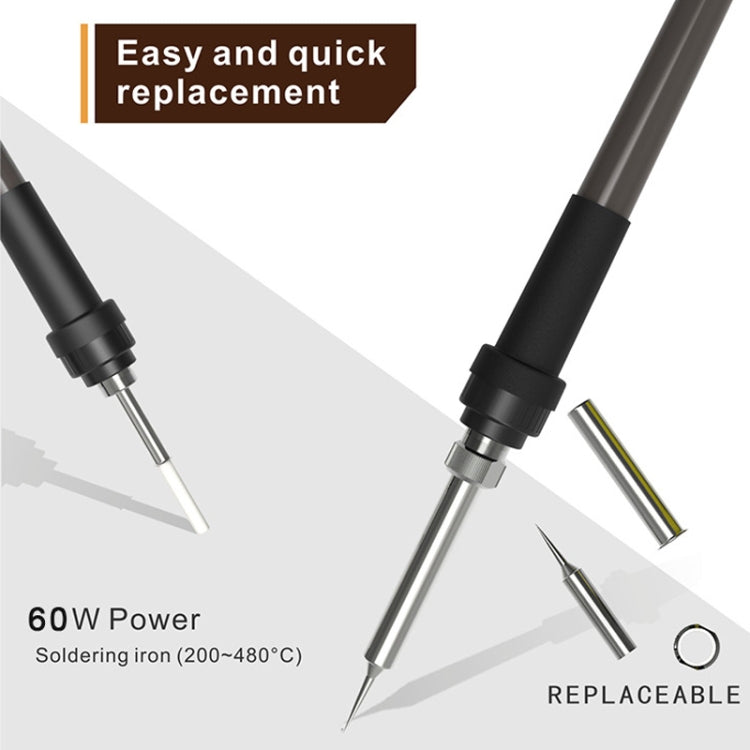 BAKU BA-601C+ Digital Display 2-In-1 Electric Soldering Iron Heat Exchanger Mobile Phone Maintenance Desoldering US Plug 110V by BAKU