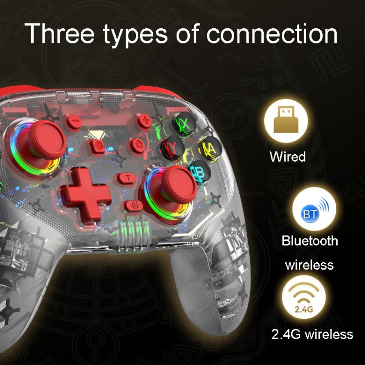 For PS3 / PS4 Dual Vibration Wireless Gamepad With RGB Lights(Red) by bashfashion