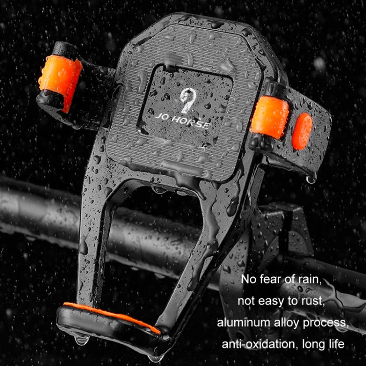 JO HORSE Aluminum Alloy Bicycle Riding Mobile Phone Navigation Roller Fixed Bracket, Color: Titanium Handlebar by JO HORSE