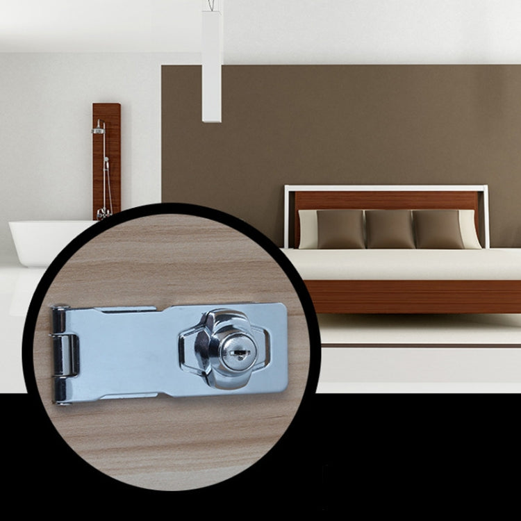 3 inch Interlocking No Hole Hook With Locking Hasp Chest Of Drawers Door Lock With Iron Key by bashfashion