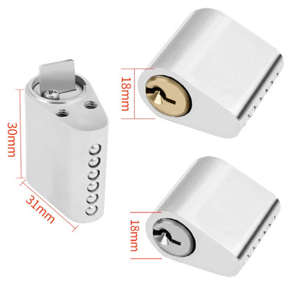 Fire Door Lock Cylinder Door Latch Fittings With Key, Model: Copper Core Interlocking+1 Key by bashfashion