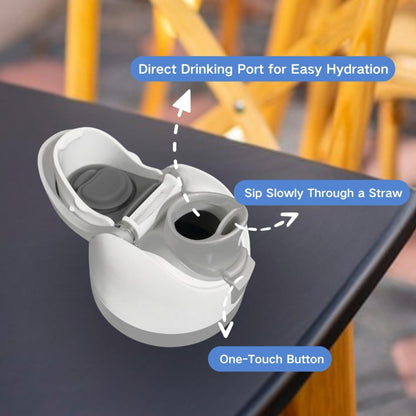 Replacement Lid for Owala Freesi Cup No Leakage One Button Open With Carry Loop(White Blue) by bashfashion