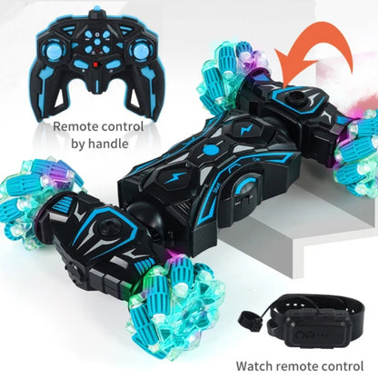 2.4G Spray RC Car Gesture Sensor Music Lights Twist Stunt Drift Car Double Side Driving Buggy Toy, Color: Handle+Watch RC Green by bashfashion