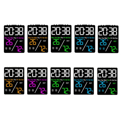 Multifunctional Temperature / Humidity Display Electronic Alarm Clock, Color: Orange Black by bashfashion