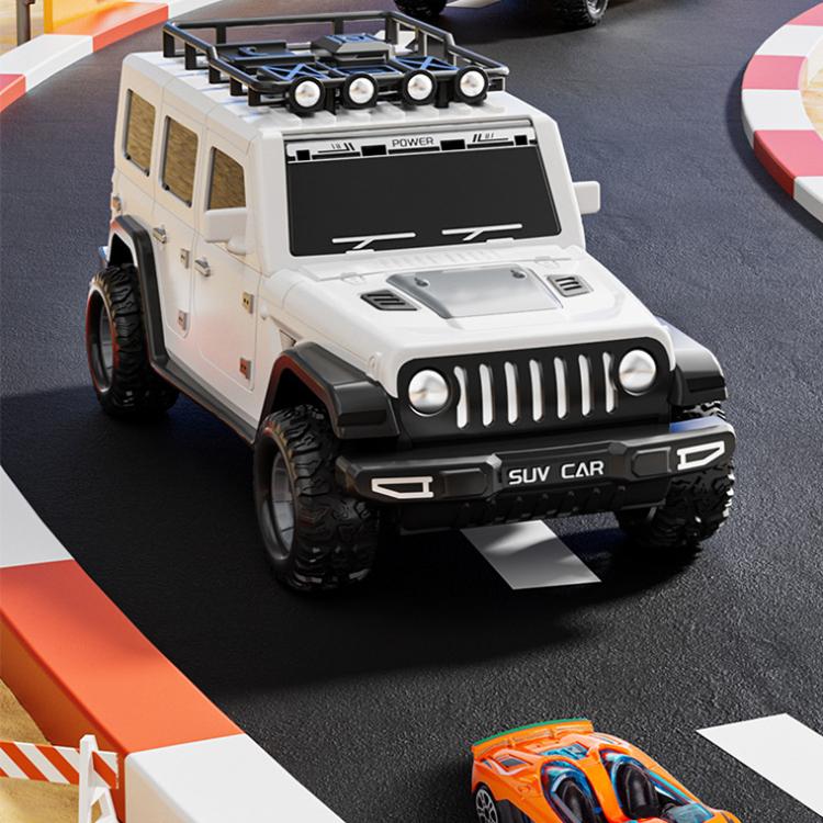 Folding Catapult Car Transformable Track Car Children Simulated Container Storage Car(White) by bashfashion