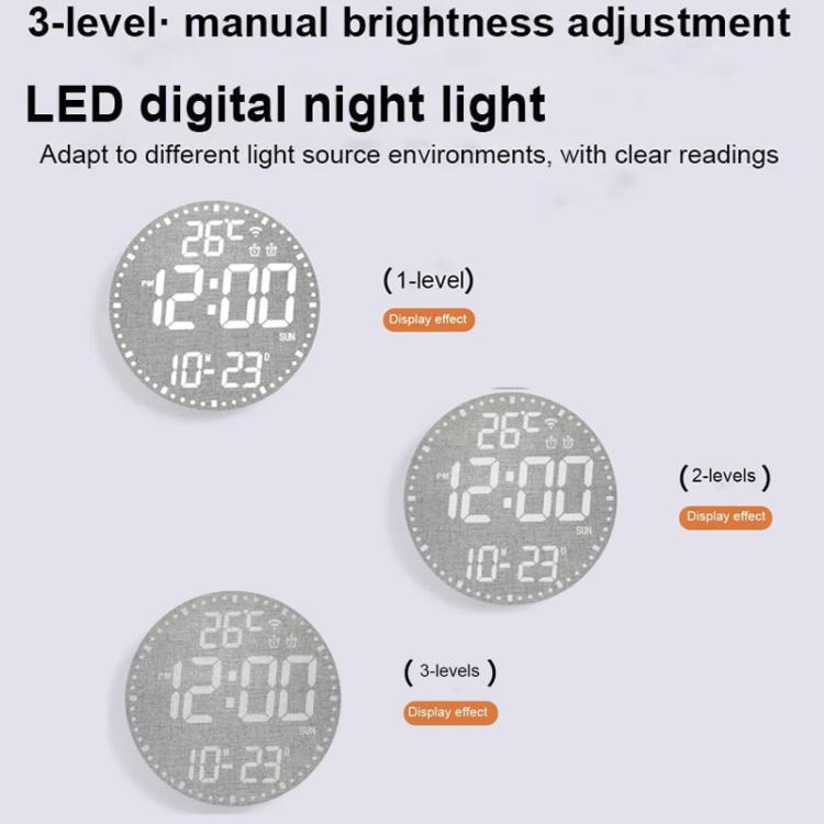 Wifi App Control LED Digital Wall Clock With RGB Light Multi-Functional Alarm Clock(White Shell Black Surface) by bashfashion