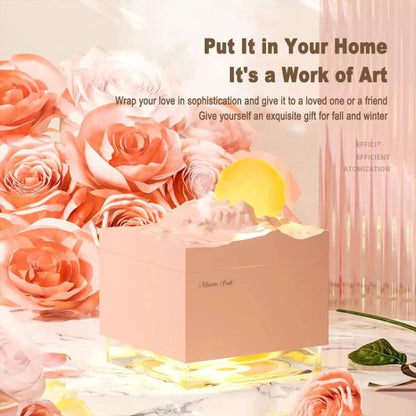 Moonfall Humidifier Aroma Diffuser Large Fog With Night Light Desktop Ornament(White) by bashfashion