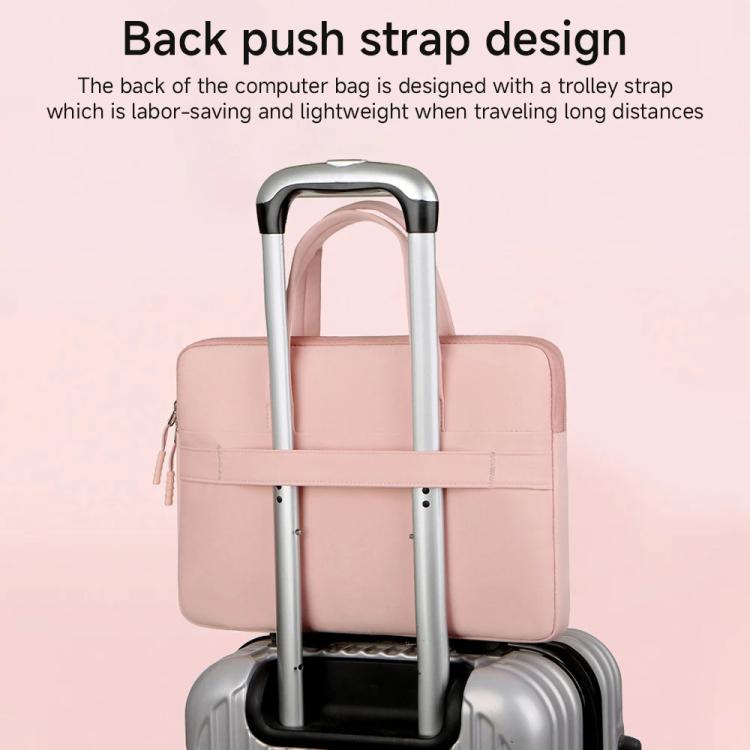 15-15.6inch Universal Laptop Bag Briefcase Multifunctional Shockproof Computer Bag, Color: Beige by bashfashion