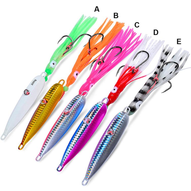 40G PROBEROS LF159 Luminous Bearded Squid Hook Slow Cranking Road Runner Iron Plate Bionic False Bait(C) by PROBEROS