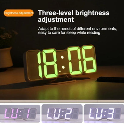 RGB Color Changing 3D Digital Clock With Voice Control, Adjustable Brightness, Temperature Display & Remote, Spec: Upgraded Humidity White by bashfashion