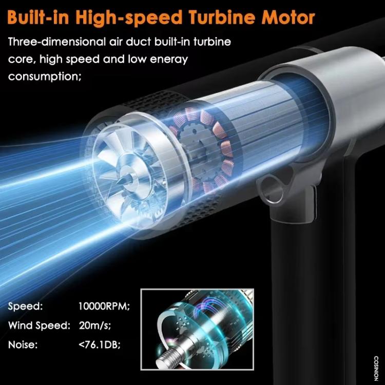 T-Shaped Hair Dryer with Smart Inverter Technology High-Power Blow Dryer for Home & Salon Use EU Plug With 3 Nozzles(Black) by bashfashion