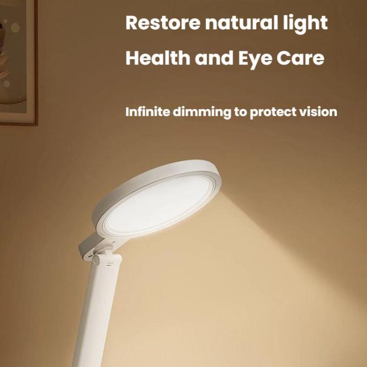 LED Desk Lamp Children Study Reading Eye-Protecting Bedside Light, Specification: Dual-use With Clock Display by bashfashion